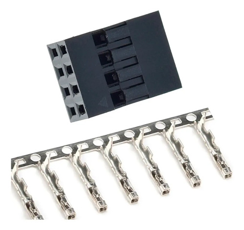 Kit 20 Conectores Dupont 8 Vias Fêmea com Terminal