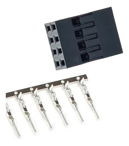 Kit 5 Conectores Dupont de 8 Vias Macho com Terminal