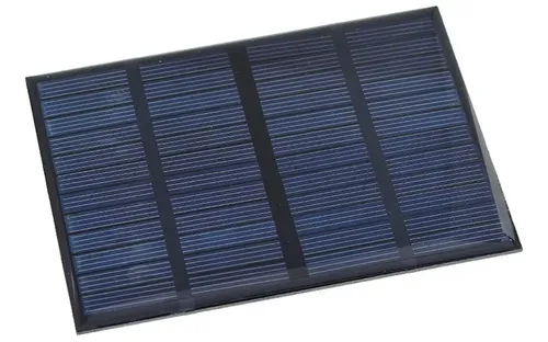 Mini Placa Painel Célula Solar Fotovoltaica 12V 108Ma 1,3W Azul e Preto 12V
