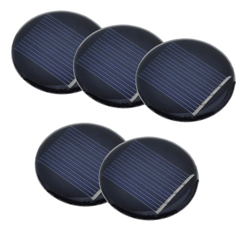 5 Mini Placa Célula Solar Fotovoltaica Redonda 2V 35Ma 36mm
