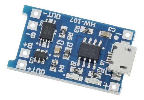 Módulo Carregador de Baterias de Lítio Tp4056 Micro USB