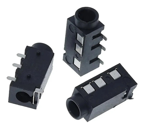 15X Conector P2 Fêmea Pj-320D 4 Pinos Smj