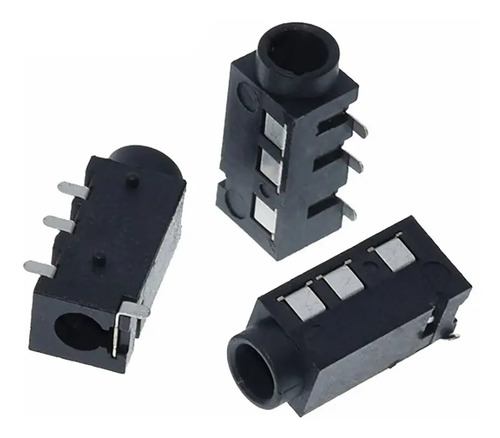 15X Conector P2 Fêmea Pj-320D 4 Pinos Smj