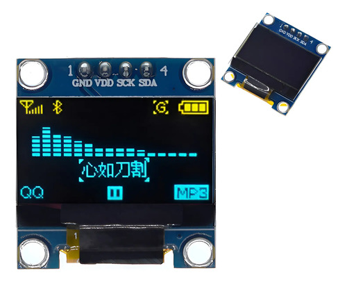 Display OLED 0.96 Gráfico I2C 128x64 Arduino Várias Cores Azul-Amarelo