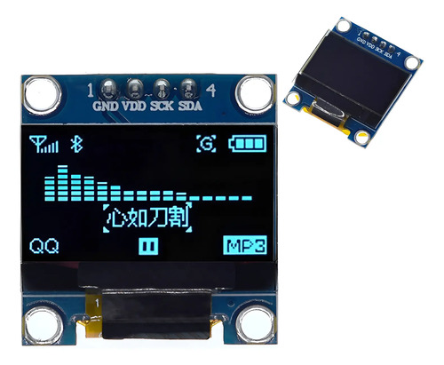 Display OLED 0.96 Gráfico I2C 128x64 Arduino Várias Cores Azul
