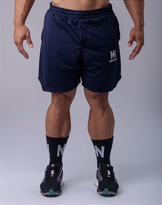 Short Johnny Person Dry Fit com Corte Lateral Azul Marinho