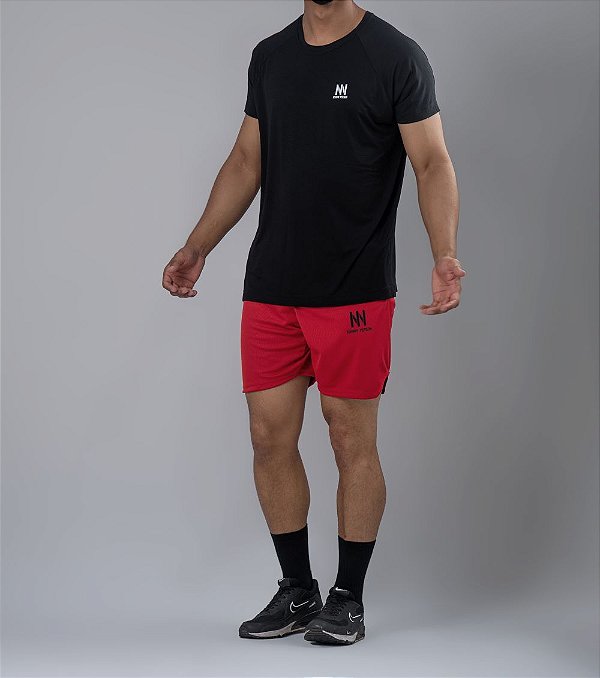 Short Johnny Person Dry Fit Corte Lateral Vermelho