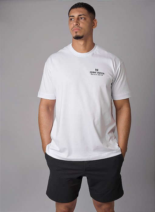 Camiseta Johnny Person de Malhão Since 2016 Branca