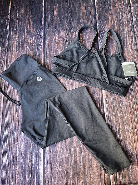 Conjunto Fitness Poliamida Feminino Preto