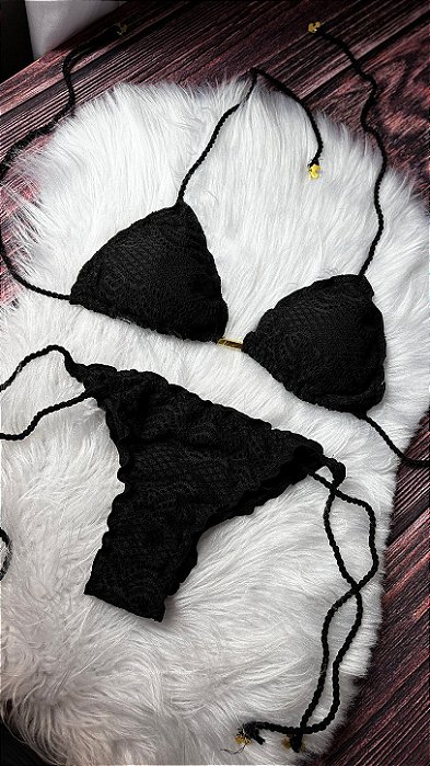 Biquíni Amarração Preto Feminino