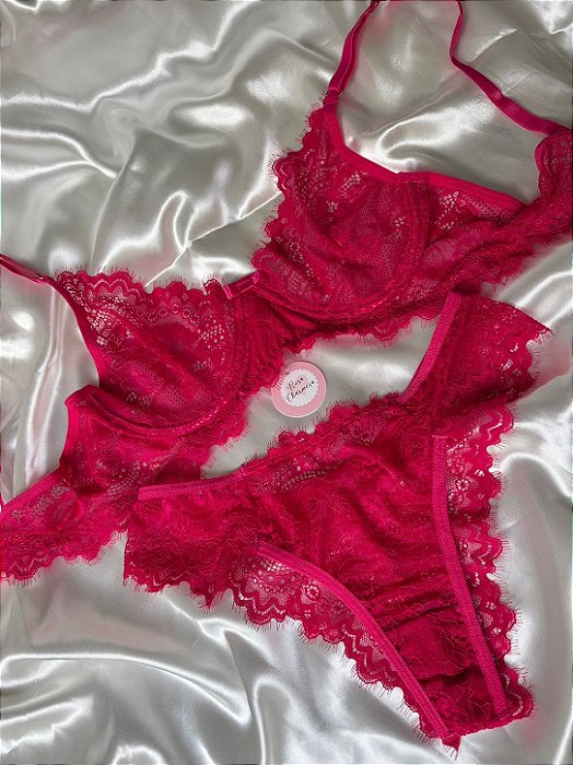 Conjunto de Lingerie Renda Pink