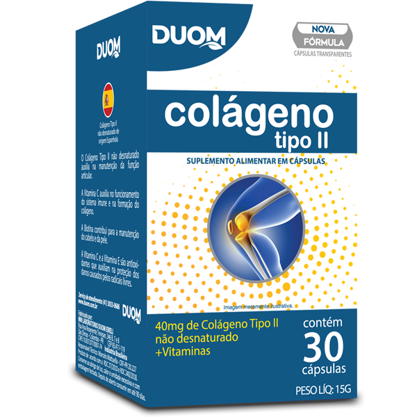 COLÁGENO TIPO 2 COM VITAMINAS 30caps - DUOM