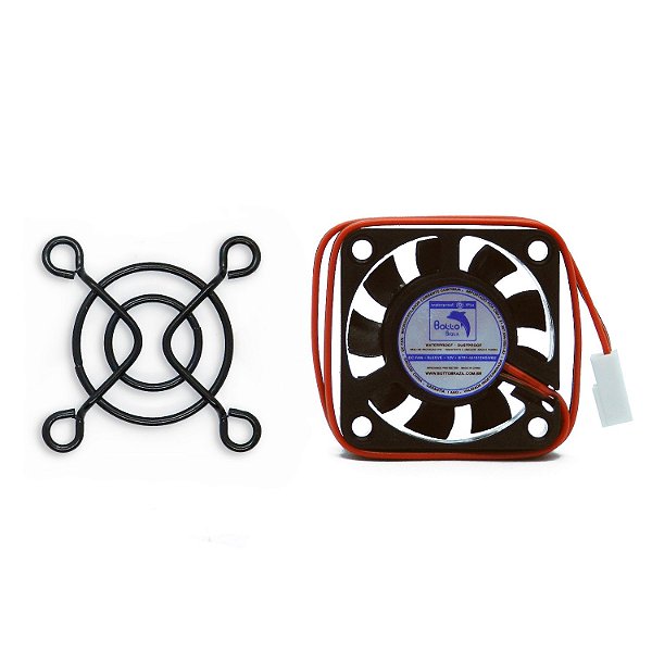 Kit Cooler DC Fan 40x40x10mm 12V Waterproof Alta Rotação Sleeve/Bucha + Grade de Proteção para Micro ventilador 40x40mm | Botto Brazil