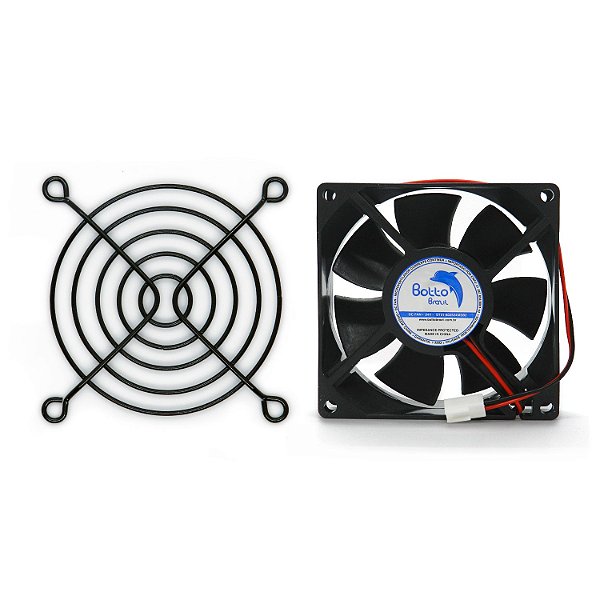Kit Cooler 80x80x25mm 24V Média Rotação Sleeve/Bucha + Grade para Cooler 80x80mm | Botto Brazil