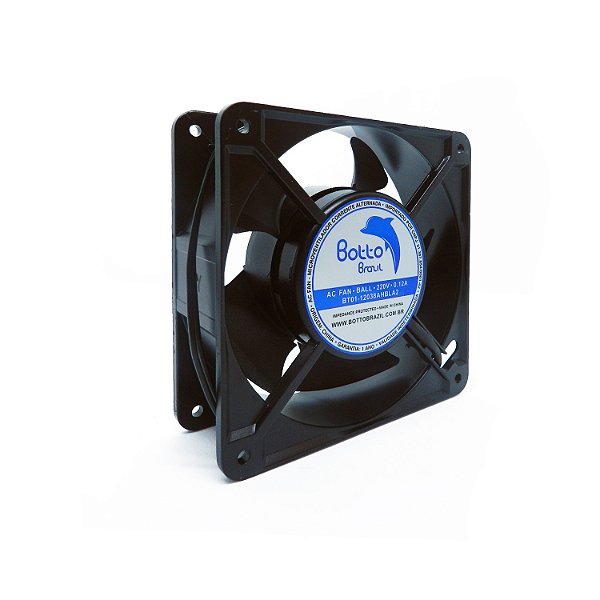 Micro ventilador AC Fan 120x120x38mm 220V Alta Rotação Ball/Rolamento | Botto Brazil