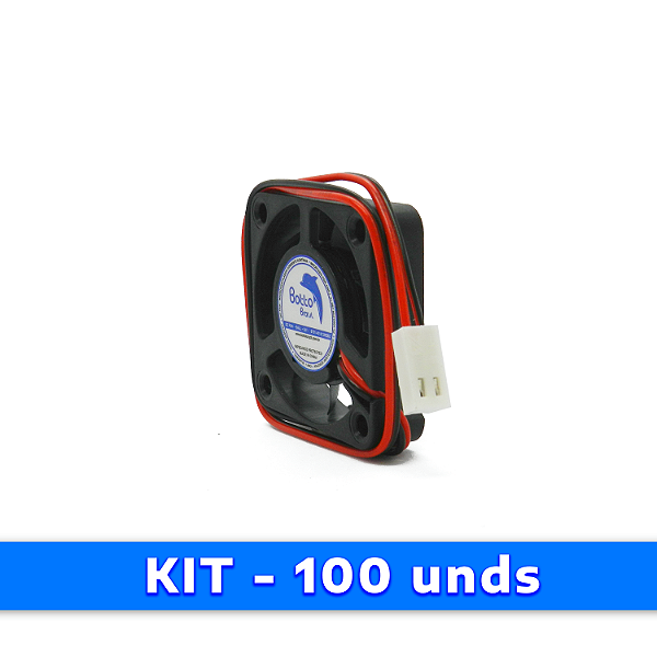Kit 100 unds - Micro ventilador DC Fan 40x40x10mm 12V Média Rotação Ball/Rolamento | Botto Brazil