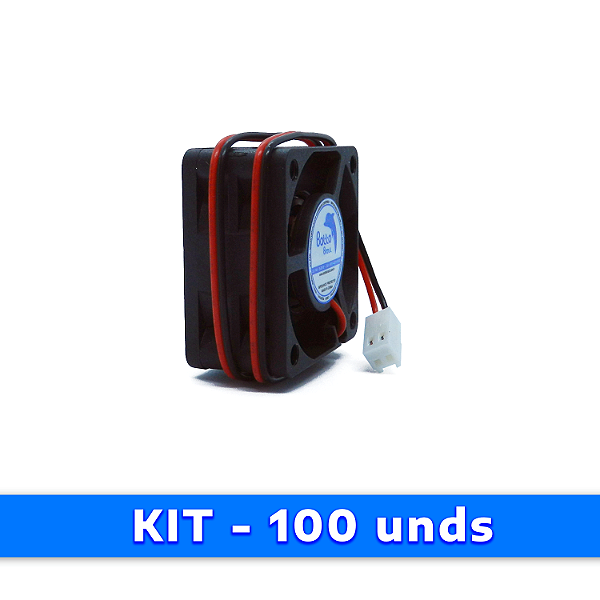 Kit 100 unds - Micro ventilador DC Fan 40x40x20mm 12V Alta Rotação Sleeve/Bucha | Botto Brazil