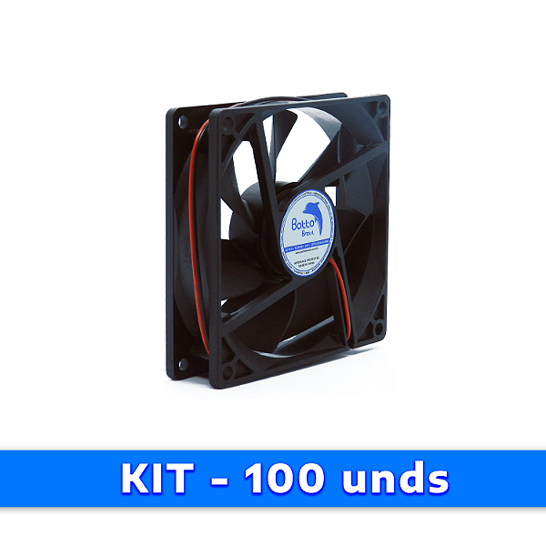 Kit 100 unds - Micro ventilador DC Fan 92x92x25mm 24V Alta Rotação Sleeve/Bucha | Botto Brazil