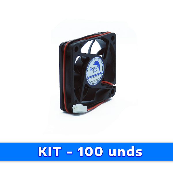 Kit 100 unds - Micro ventilador DC Fan 60x60x15mm 12V Alta Rotação Sleeve/Bucha | Botto Brazil