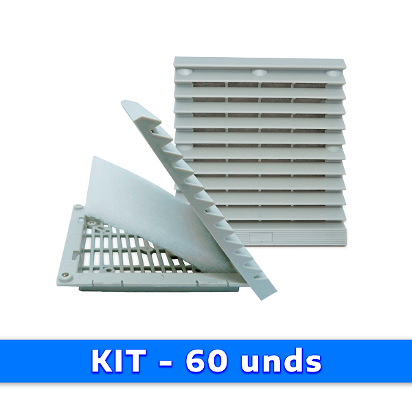Kit 60 unds - Tela de Proteção com Filtro para Micro ventilador 120x120mm | Botto Brazil