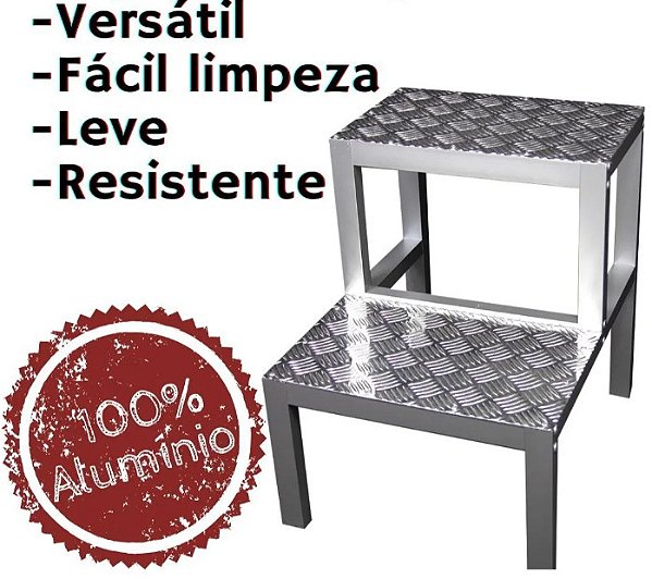 Escada de aluminio 2 degraus