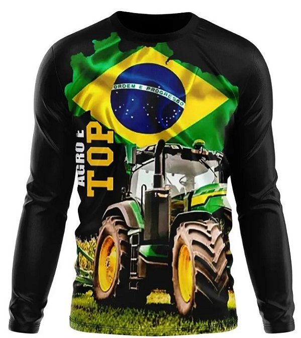 Camiseta Manga Longa UV TAMANHO P - AGRO É TOP