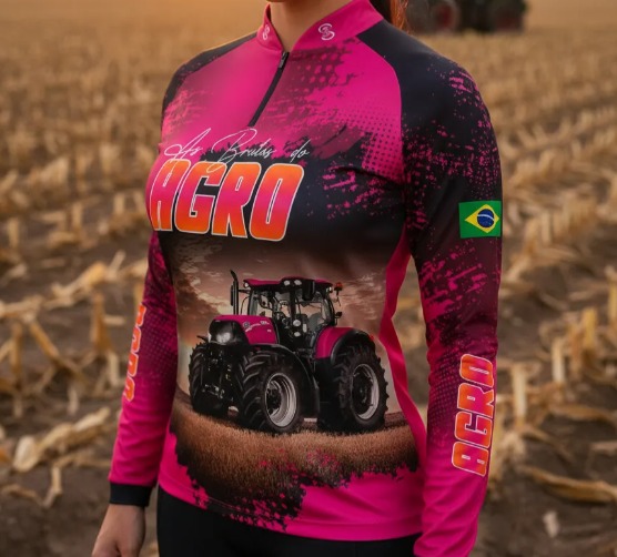 Camisa Camiseta Agro Uv50 Feminina Proteção Solar - TAMANHO M