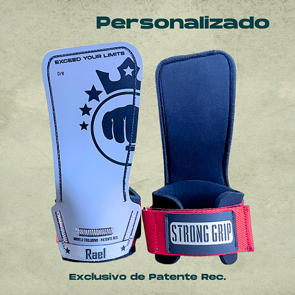 Novo Strong Grip All Prene [2] Gray Canvas - Pulseira Vermelha - PERSONALIZADO
