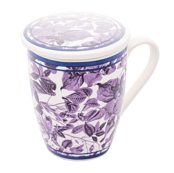 Caneca d/ Porcelana Super White C/Tampa Filtro Blue G - LYOR
