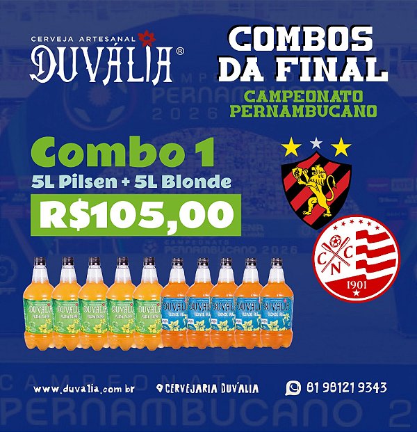 COMBO 1 FINAL DO PERNAMBUCANO: 5L PILSEN + 5L BLONDE
