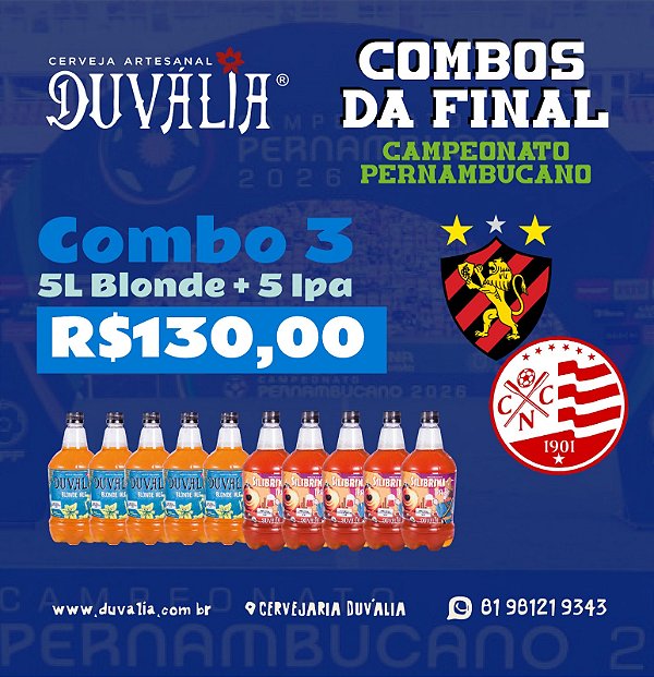 COMBO 3 SEMI FINAL DO PERNAMBUCANO: 5L BLONDE + 5L IPA