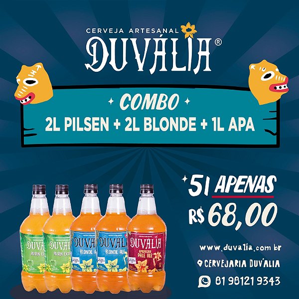 COMBO NA MEDIDA 4 ( 2L PILSEN + 2L BLONDE + 1L APA)