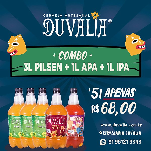 COMBO NA MEDIDA 5 (3L PILSEN + 1L APA + 1L IPA)