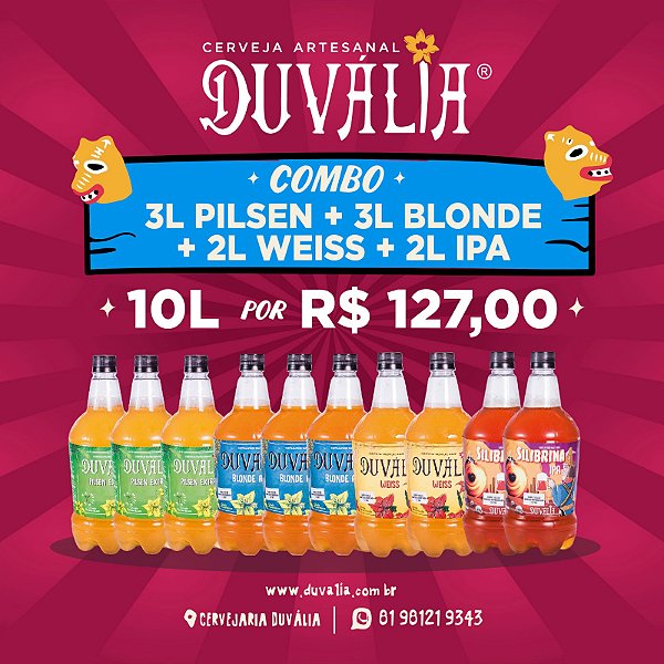 COMBO 10L: (3L PILSEN + 3L BLONDE + 2L WEISS + 2L IPA)