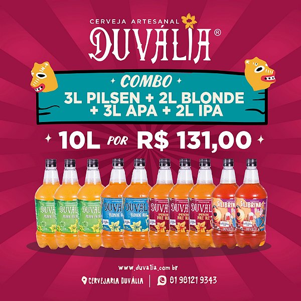 COMBO 10L: (3L PILSEN + 2L BLONDE + 3L APA + 2L IPA