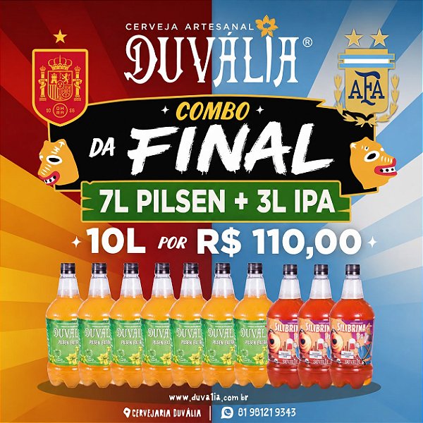 COMBO DA FINAL: 7L PILSEN + 3L IPA