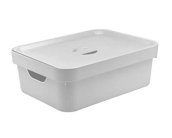 CAIXA ORGANIZADORA CUBE M COM TAMPRA BRANCA