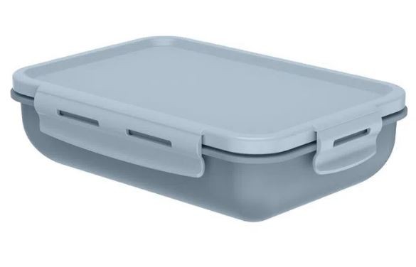 MARMITA HERMÉTICA RETANGULAR BICOLOR  AZUL