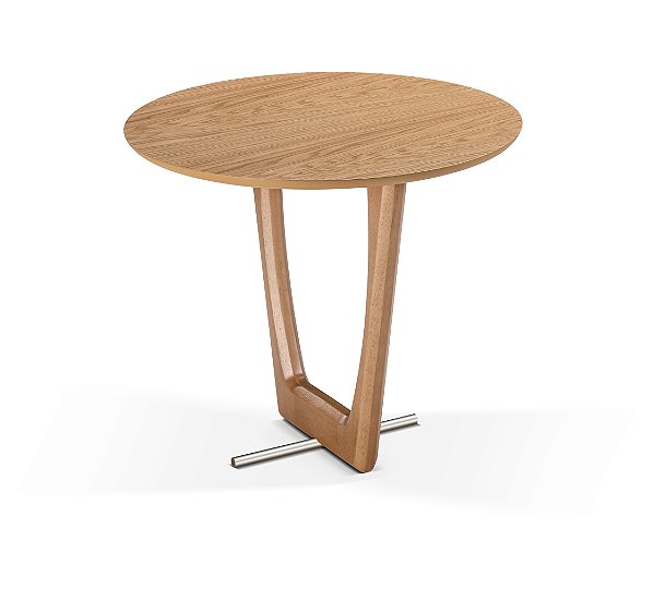 MESA LATERAL FORM - MADEIRA CARVALHO AMENDOA DETALHE DOURADO