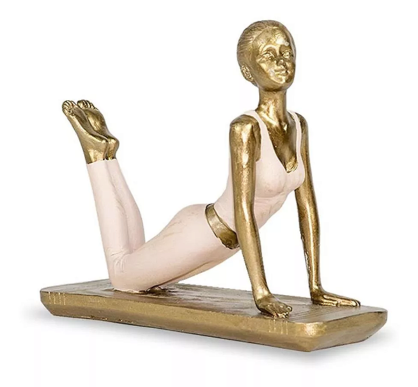 ESCULTURA DECORATIVA MULHER YOGA EM RESINA