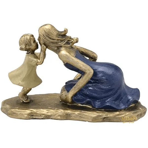 ESCULTURA DECORATIVA MÃE E FILHA EM RESINA