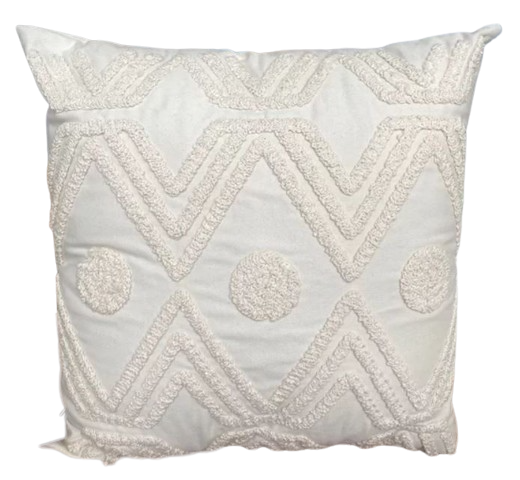 ALMOFADA SARJA CRU 52X52 C/BORDADO BOUCLE MAX CRU