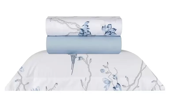 JOGO DE CAMA NATURALLE MAGNÓLIAS -  ACETINADO 300 FIOS ALGODÃO
