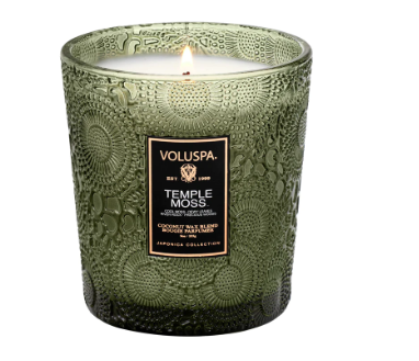 VELA COPO VIDRO CLASSICO VOLUSPA TEMPLE MOSS - 60H