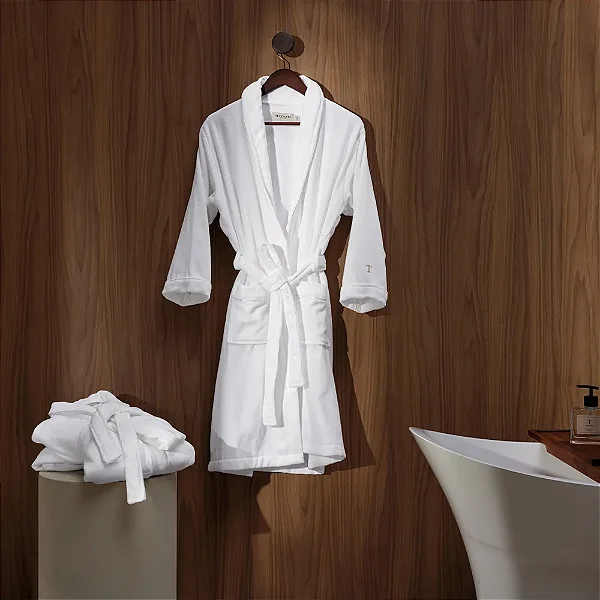 ROUPÃO 100% ALGODÃO BARONE BRANCO - TRUSSARDI