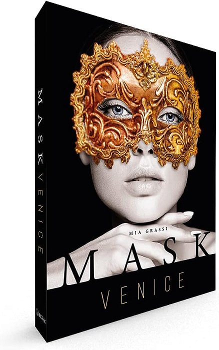 CAIXA LIVRO DECORATIVA BOOK BOX MASK VENICE 36X27X5CM