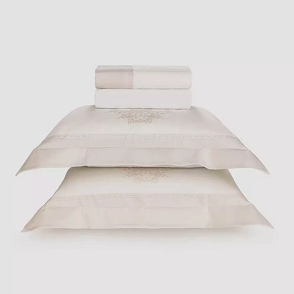 JOGO DE CAMA TRUSSARDI VENTURI -  CETIM 300 FIOS 100% ALGODÃO EGÍPCIO