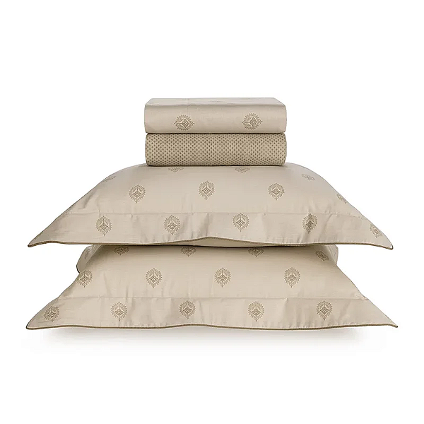 JOGO DE CAMA TRUSSARDI ALBERO - CETIM 200 FIOS 100% ALGODÃO