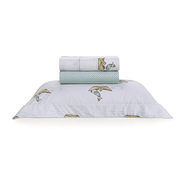 JOGO DE CAMA TRUSSARDI MARINAI SOLTEIRO - 200 FIOS 100% ALGODÃO EGÍPCIO