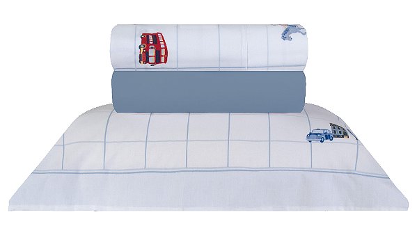JOGO DE CAMA NATURALLE MINI LONDON - PERCAL 200 FIOS